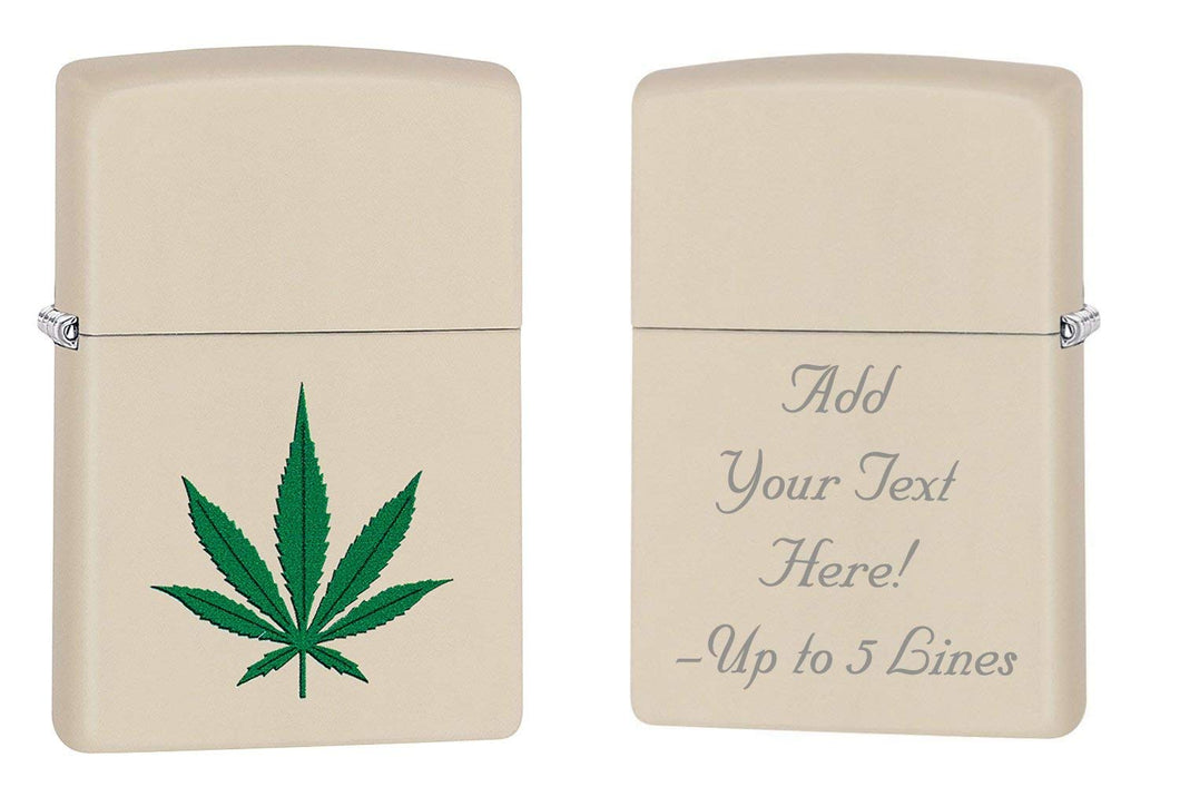 Zippo Lighter - Personalized Message Engraved on Backside Leaf Smoke Collection Windproof Lighter