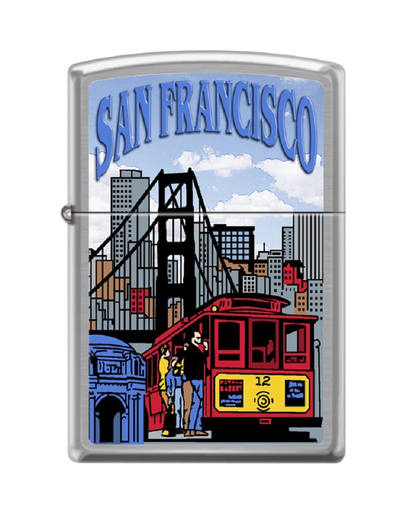 Zippo Lighter-San Francisco City Trolley Brushed Chrome Windproof Lighter #Z5525