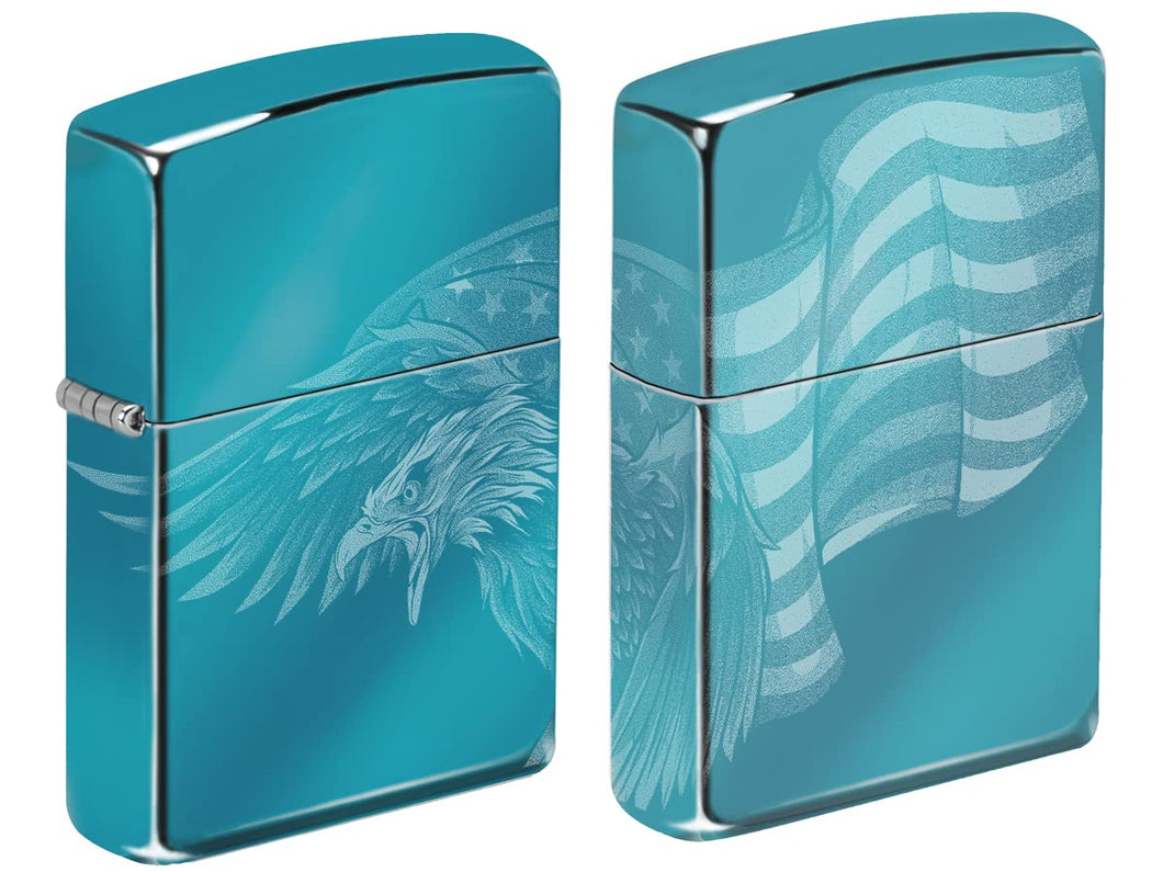 Zippo Lighter- American USA Flag Patriot Bald Eagles Windproof Lighter Fierce Eagle #Z6004