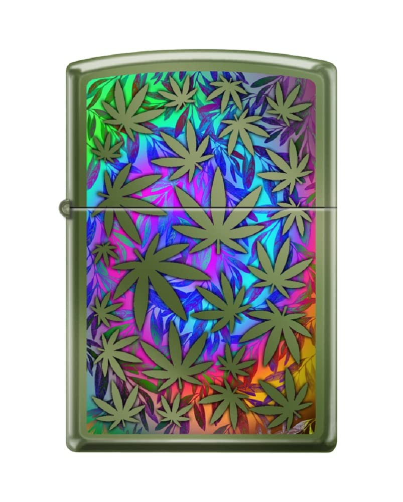 Zippo Lighter - Personalized Message Engraved on Backside Leaf Smoke Collection Windproof Lighter