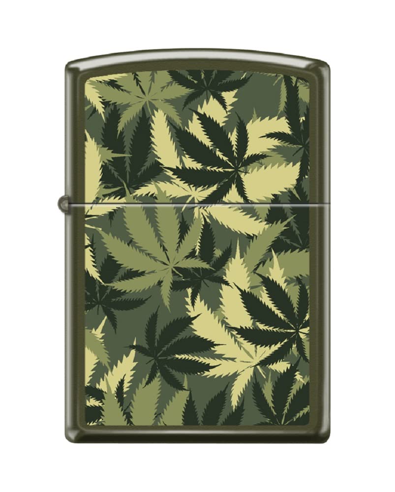 Zippo Lighter-Leaf Camouflage Camo Leaves Green Matte Windproof Lighter #Z5536