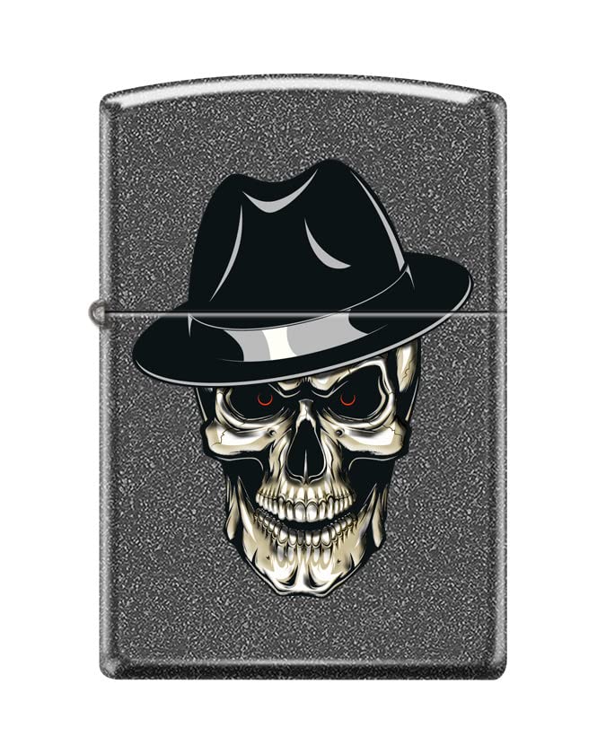 Zippo Lighter - Personalized Customize Message Engrave on Backside for Skull Pirate Windproof Lighter Mobster Skull Iron Stone Z5485