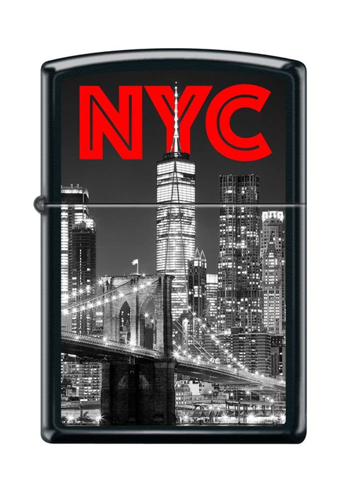Zippo Lighter - Personalized Custom Message Engraved on Backside USA City Windproof Lighter NYC New York City Z5246