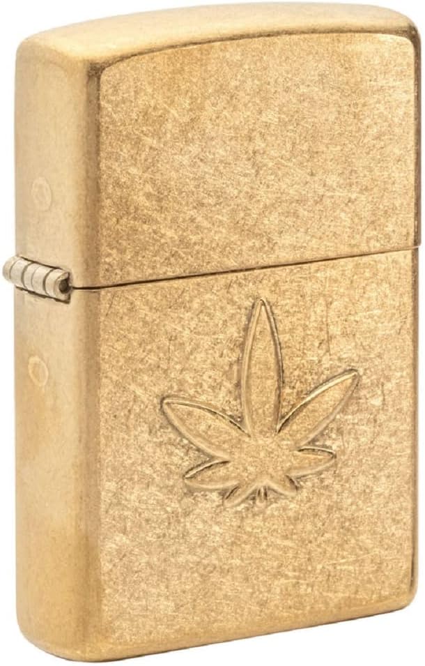 Zippo Lighter - Personalized Custom Message Engraved on Back for Leaf Designs Windproof Zippo Lighter (Stamped Leaf #49569)