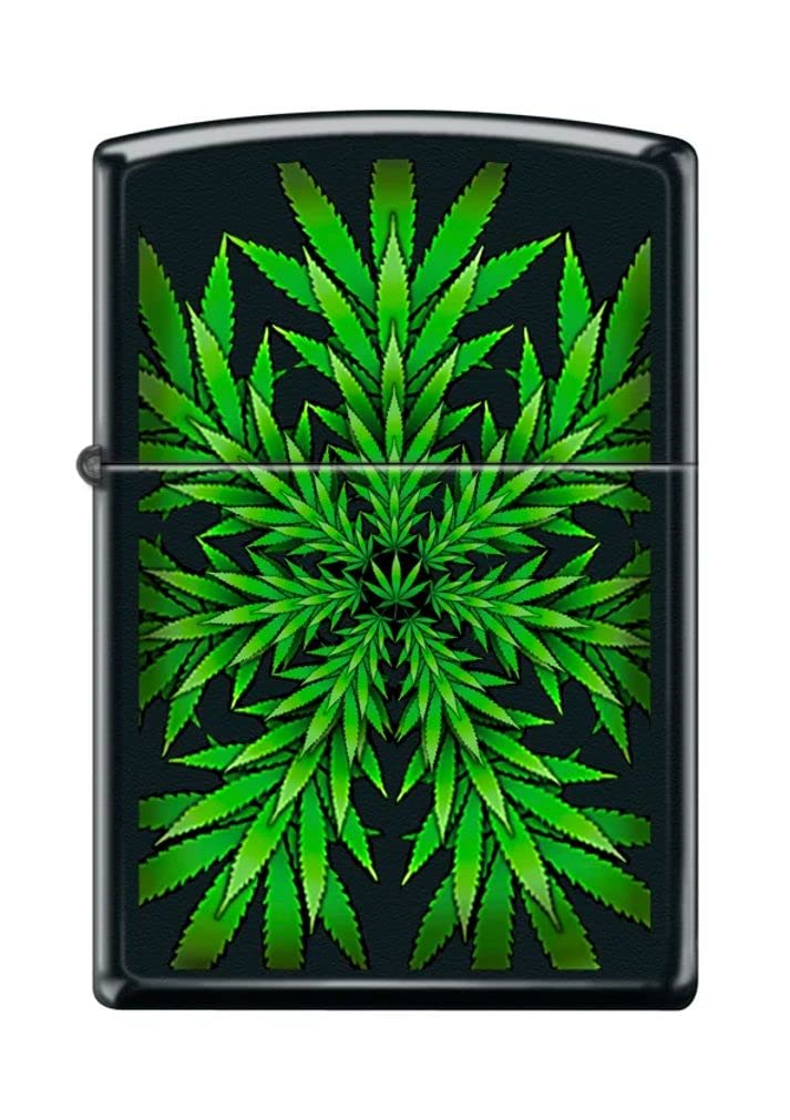 Zippo Lighter- Leaf Leaves Pattern Black Matte Windproof Lighter #Z5274