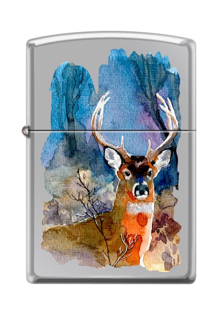 Zippo Lighter- Deer Design Autumn High Polish Chrome Windproof Lighter #Z5262