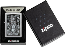 Load image into Gallery viewer, Zippo Steam Punk Woman Street Chrome Pocket Lighter
