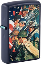 Load image into Gallery viewer, Zippo unisex-adult Hero Lighters, Norman Rockwell To Make Men Free Navy Matte
