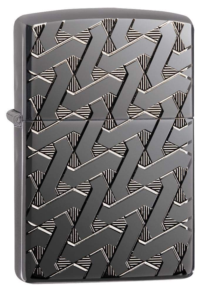 Zippo Lighter- Personalized Engrave Armor Geometric Weave Design #49173