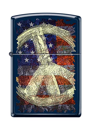 Zippo Lighter- Personalized for US Patriotic Peace Symbols American Flag Z5173