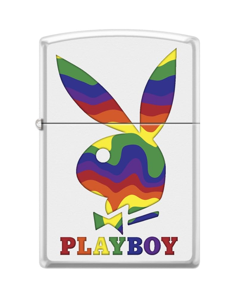 Zippo Lighter - Personalized Customize Message Engrave on Backside for Playboy Bunny (Bunny Pride Rainbow Z5559)