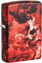 Load image into Gallery viewer, Zippo Lighter- Personalized Engrave for Fire Fighter Skull with Red 48772
