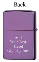 Load image into Gallery viewer, Zippo Lighter- Personalized Engrave for Unicorns Horses High Polish Purple Z5031
