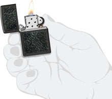 Load image into Gallery viewer, Zippo Lighter - Custom Message Engrave Pattern Design - High Polish Black 48961
