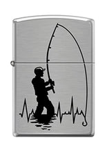 Load image into Gallery viewer, Zippo Lighter- Personalized Engrave for Heartbeat Fisherman Fishing Rod #Z5229
