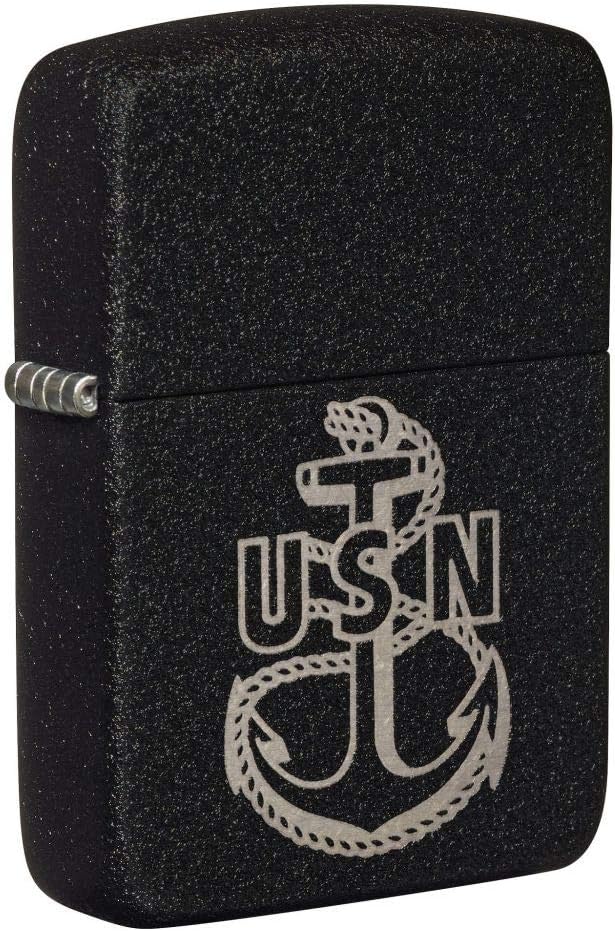 Zippo U.S. Navy Anchor Replica Black Crackle Pocket Lighter