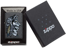 Load image into Gallery viewer, Zippo Lighter- Personalized Engrave Wolf WolvesZippo Lighter Black Crackle 29863

