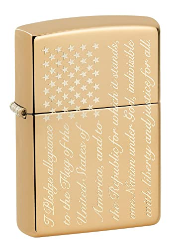 Zippo Lighter- Personalized for US Patriotic Pledge of Allegiance Flag 49585