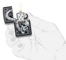 Load image into Gallery viewer, Zippo Lighter - Personalized Custom Message Engraved on Back for Skull Clock Design Windproof Zippo Lighter #29854
