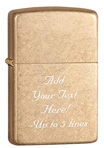 Zippo Lighter- Personalized Engrave on Zippo Lighter Tumbled Armor 28496