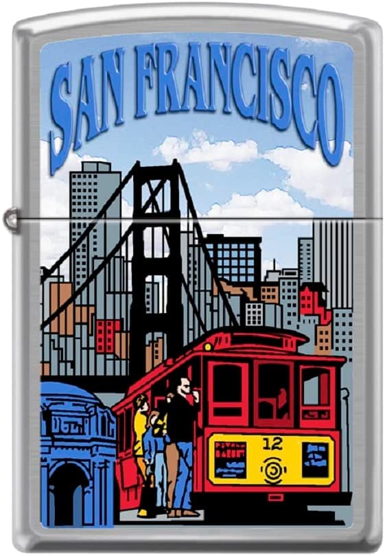 Zippo Lighter- Personalized Engrave San Francisco City Trolley #Z5525