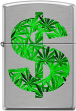 Load image into Gallery viewer, Zippo Lighter- Personalized Engrave for Leaf Designs Leaf Dollar Sign #Z5429
