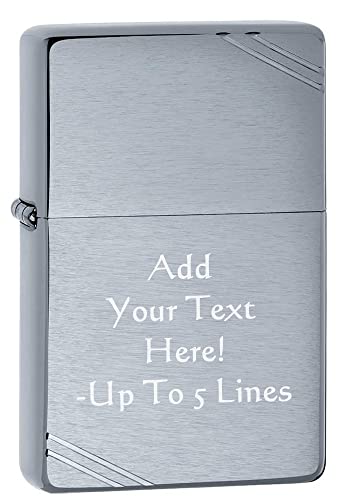 Zippo Lighter- Personalized Custom Message Engrave Vintage with Slashes #230