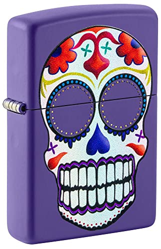 Zippo Lighter- Personalized Engrave for Skull Emblem Part1 Purple Matte #49859