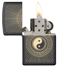 Load image into Gallery viewer, Zippo Lighter - Personalized Message Engraved on Backside Ying and Yang Windproof Lighter (Yin &amp; Yang 29423)
