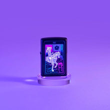 Load image into Gallery viewer, Zippo Lighter - Personalized Customize Message Engrave on Backside for Black Light Design Tarot Card Design 49698
