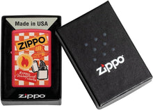 Load image into Gallery viewer, Zippo Lighter - Custom Message Engrave Retro Zippo Design - Red Matte 48998
