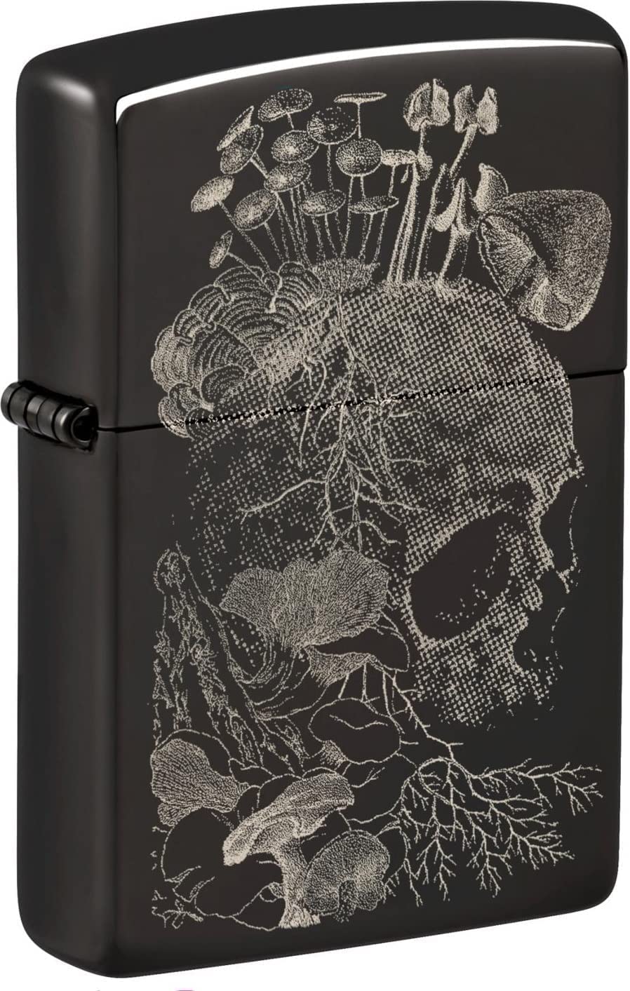 Zippo Lighter - Personalized Message Engraved on Backside for Fire Fighter Windproof Lighter (Skull Mushroom 48590)