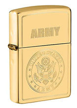 Load image into Gallery viewer, Zippo Lighter- Personalized Engrave for U.S. Army High Polish Brass #49314
