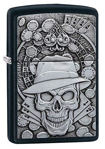 Zippo Lighter- Personalized Engrave for Gambling Skull #49183