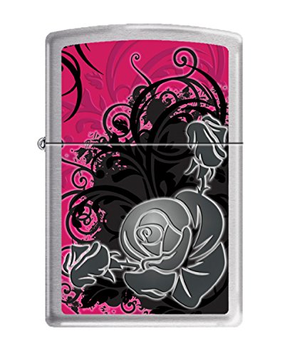 Zippo Lighter- Personalized Engrave Blossoms Flower Power Design Rose Z258