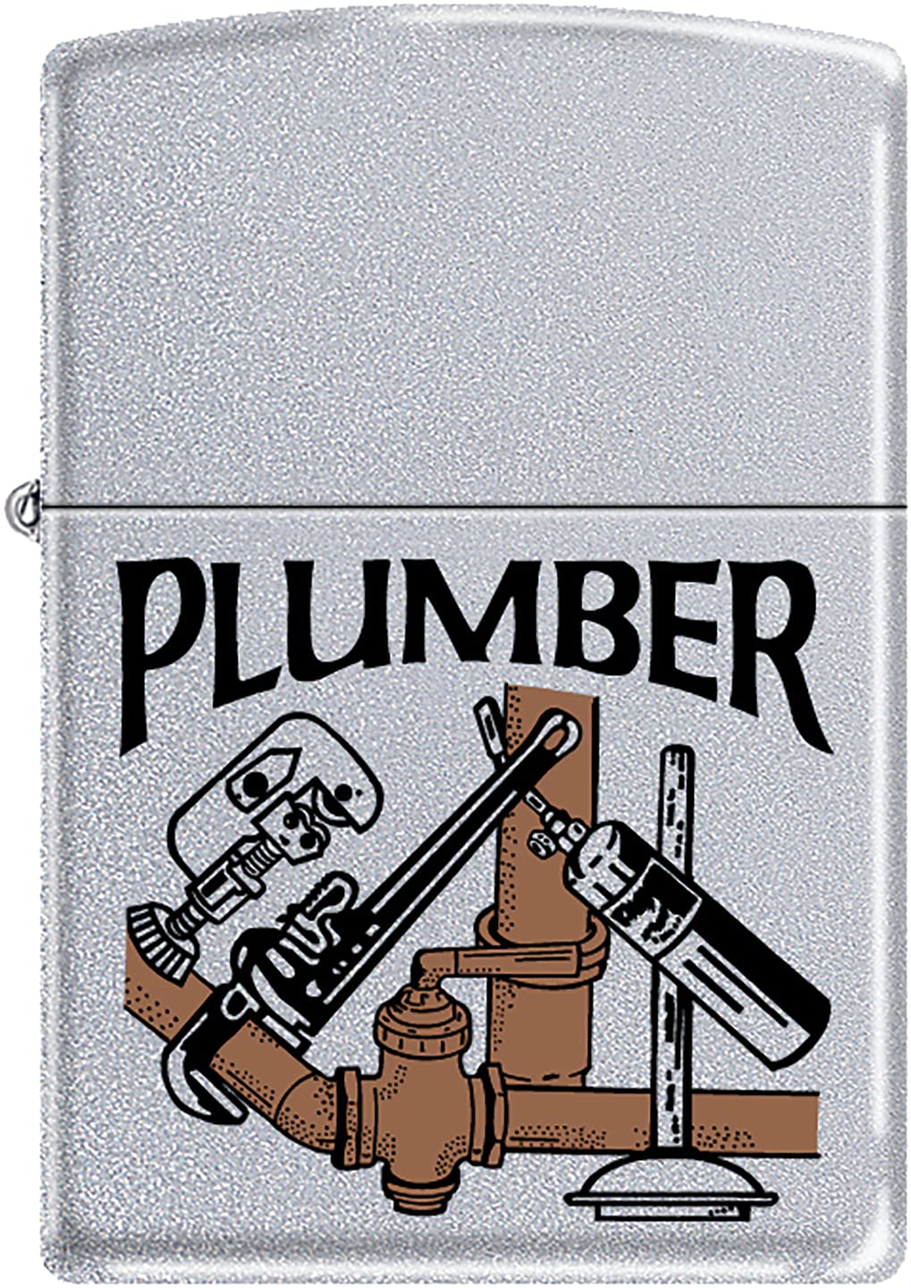 Zippo Lighter - Plumber Satin Chrome Windproof Lighter #Z284