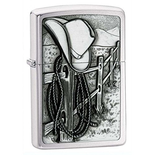 Zippo Lighter- Personalized Engrave Cowboy Hat and Rope Westerns Resting 24879