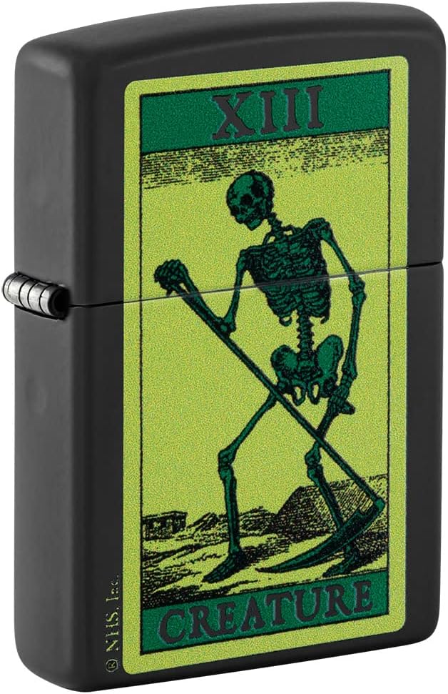Zippo Creature Skeleton Black Matte Pocket Lighter