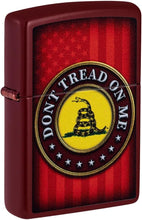 Load image into Gallery viewer, Zippo Lighter - Customized Message on Don&#39;t Tread on Me® Merlot Pocket 46419
