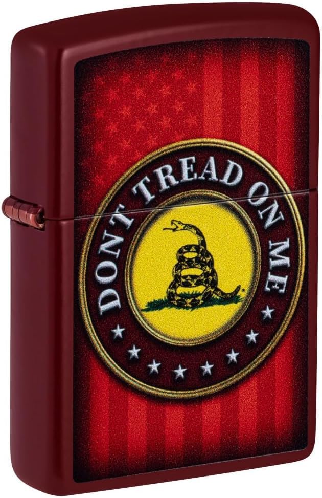 Zippo Lighter - Customized Message on Don't Tread on Me® Merlot Pocket 46419