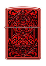 Load image into Gallery viewer, Zippo Lighter-Personalized Engrave for Double Hearts Pattern Red Red Matte Z5070
