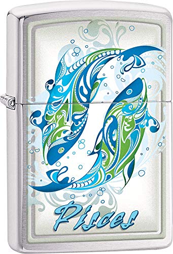 Zippo Lighter- Personalized Custom Message Engrave Zodiac Sign Pisces #Z516