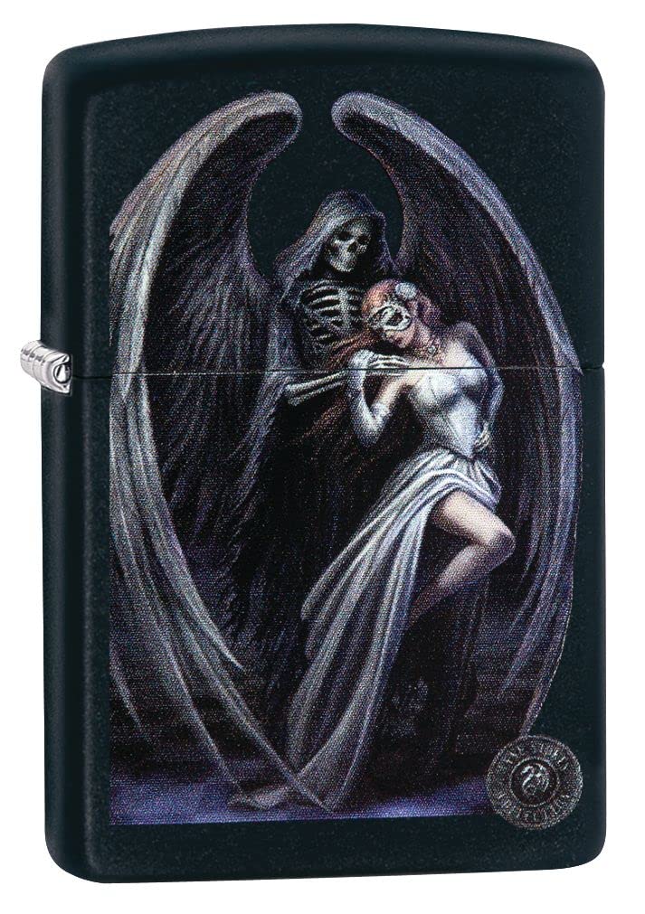 Zippo Lighter- Skull Design Windproof Lighter (Wings Death Women Z5054)