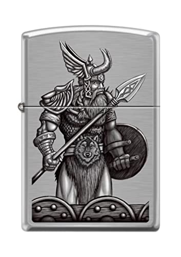 Zippo Lighter- Personalized Message for Odin Viking Norse Brushed Chrome #Z5244
