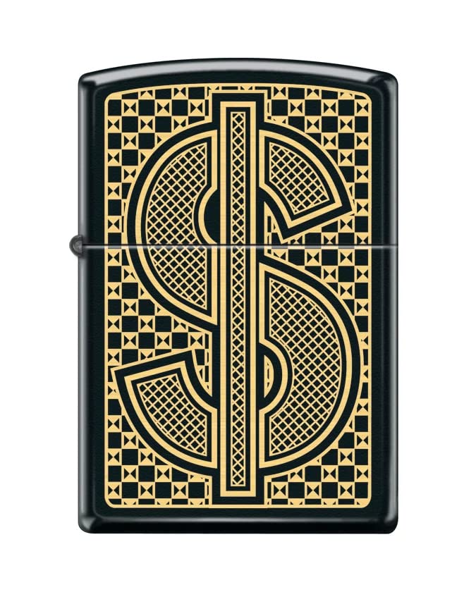 Zippo Lighter-Dollarsign Black Matte Windproof Lighter #Z5430