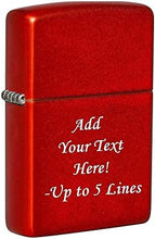 Load image into Gallery viewer, Zippo Lighter- Personalized Engrave Unique Colored Metallic Red #49475

