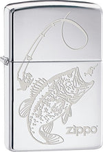 Load image into Gallery viewer, Zippo Lighter- Personalized Message Wild Trout Bass Fishing Windproof #Z454
