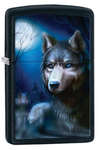 Load image into Gallery viewer, Zippo Lighter- Personalized Message Wolf WolvesZippo Lighter Black Matte Z432
