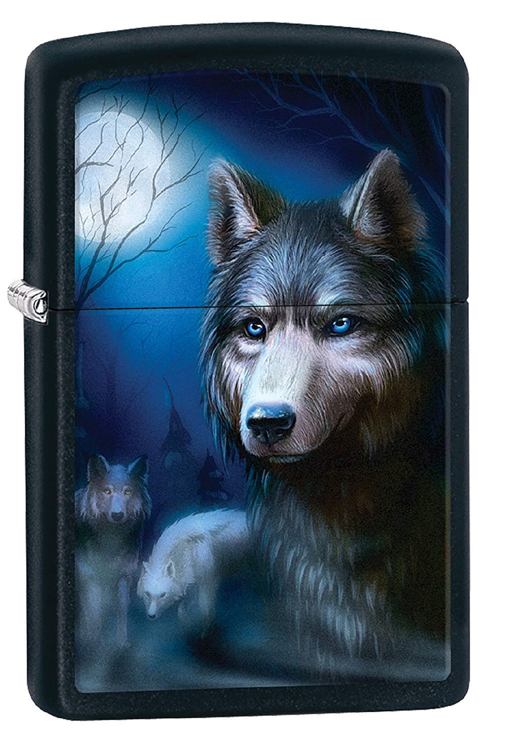 Zippo Lighter- Personalized Message Wolf WolvesZippo Lighter Black Matte Z432