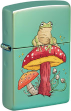 Load image into Gallery viewer, Zippo - Customized Message Mystical Frog and Mushrooms - High Polish Green 48973
